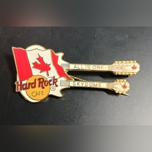Hard Rock Cafe TORONTO 1998 White DN Flag Guitar PIN